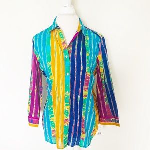 NWT LRL multi color striped buttondown size XL
